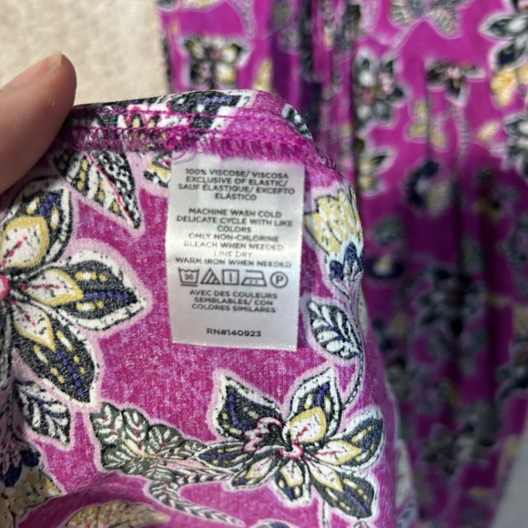 LOFT Purple/pink  Clover Hibiscus Ruffle Midi Halter Dress Sz. 4 Cottage Core - Picture 8 of 11